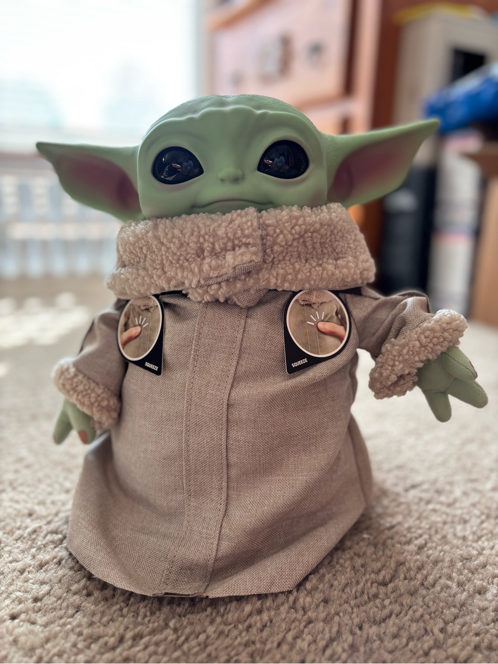 The Child Plush Toy - Baby Yoda - in Green with Gray Coat - Official Kids Toy